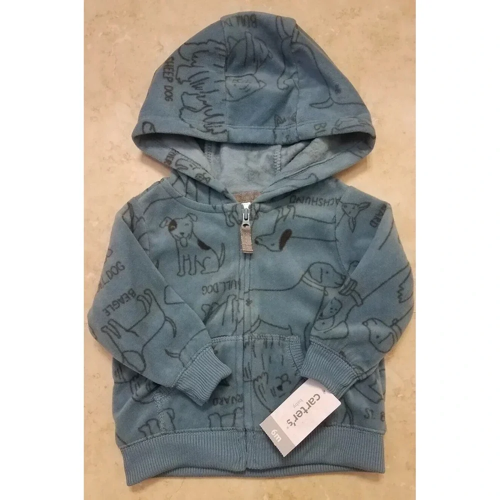 New Carter's Baby Boy 3 piece set: Hoodie Sweater Bodysuit Pants sz 6 Months‎